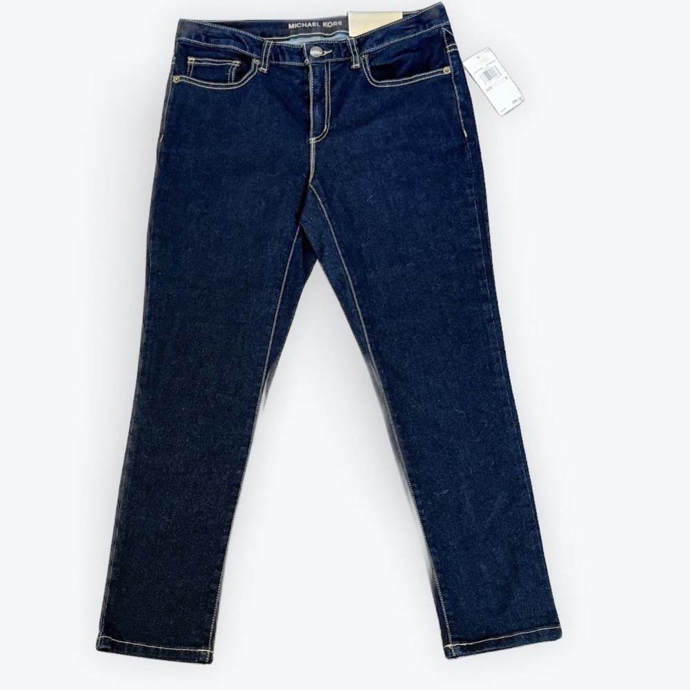 Michael Kors Basics Dark Rinse Wash Denim Jeans Size 6 QS99AD96NB NEW